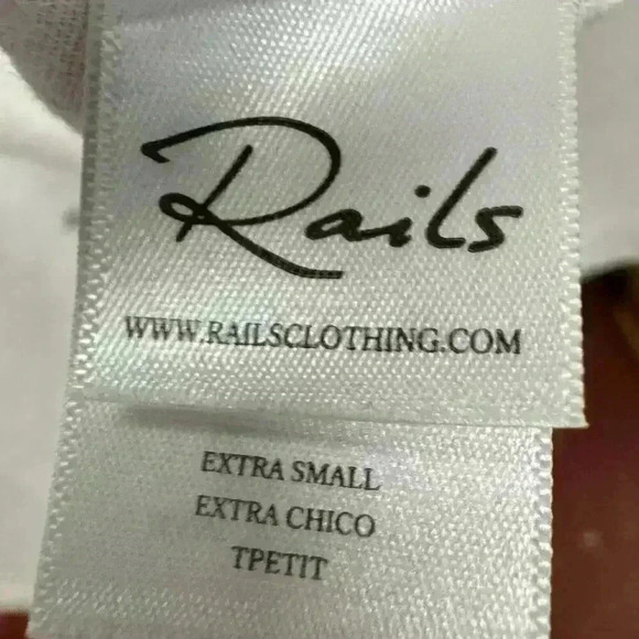 RAILS CHARLI SUNNIES GAUZ WHITE WITH SUNGLASSES BUTTON UP LONG SLEEVE TOP XS - Picture 6 of 12